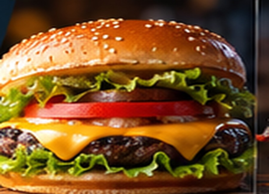Classic Buns burger with American cheese lettuce tomato and pickles