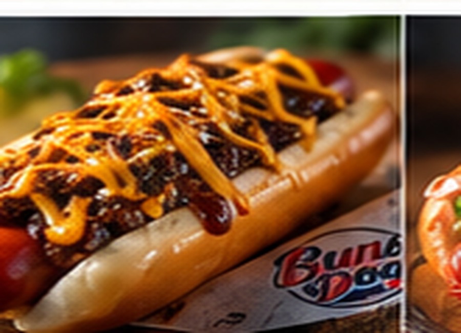 Chili cheese hot dog with house chili cheddar and diced onion