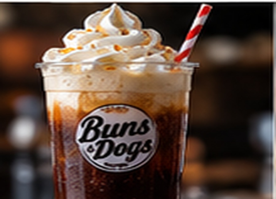 Root beer float with vanilla ice cream and whipped cream