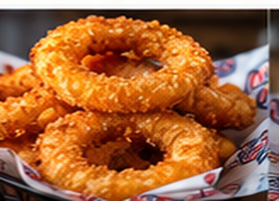 Golden crispy onion rings