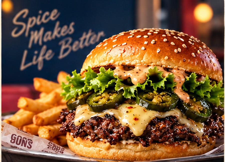 Jalapeno Jack Smash burger with pepper jack grilled jalapenos lettuce and chipotle mayo